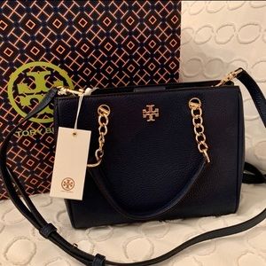 Tory Burch Royal Navy Carter Small Tote Crossbody